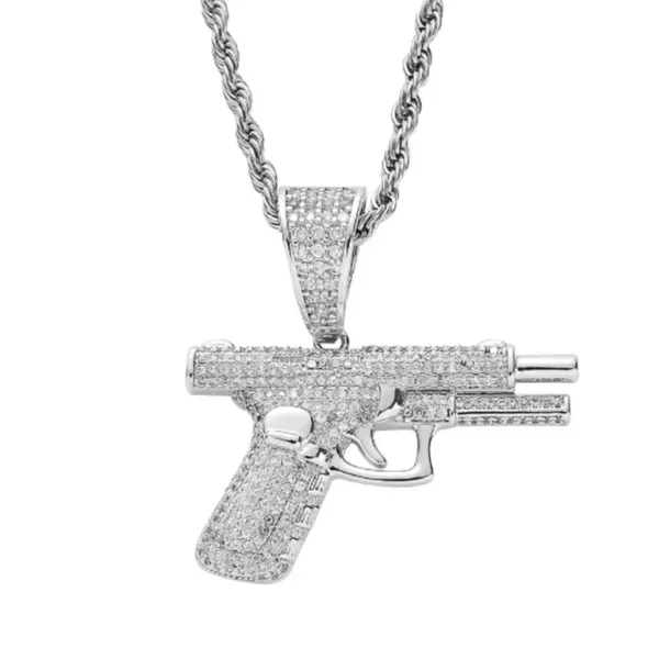 Iced Out Letter Pendant Necklace for Men - Image 7