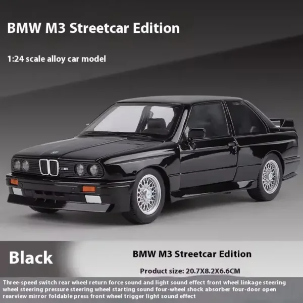 1:24 BMW M3 E30 Alloy Car Model - Image 7