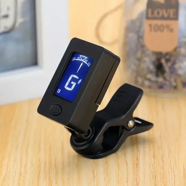 Clip-On Guitar and Ukulele Tuner with LCD Screen