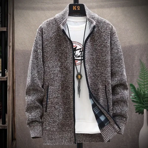 Men's Cozy Thick Fleece Cardigan Jacket - Image 13