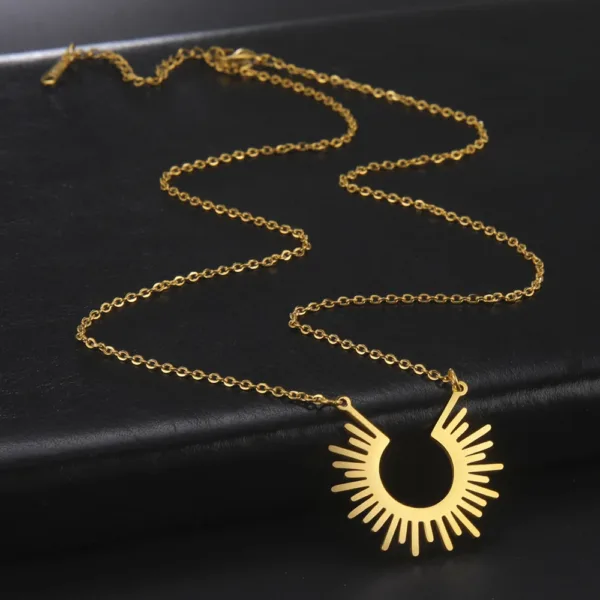 Bohemian Sun Ray Pendant Necklace for Women - Image 2