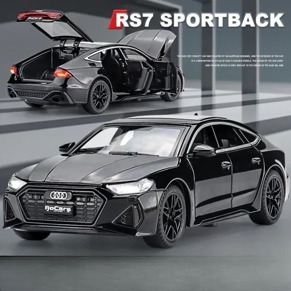 1/32 Audi RS6 Diecast Model Car with Lights - Image 12