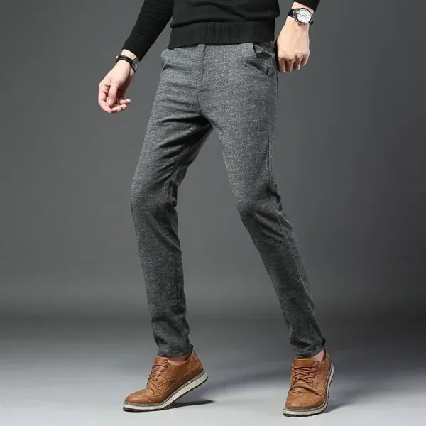 Men's Slim Fit Plaid Dress Pants - Image 7