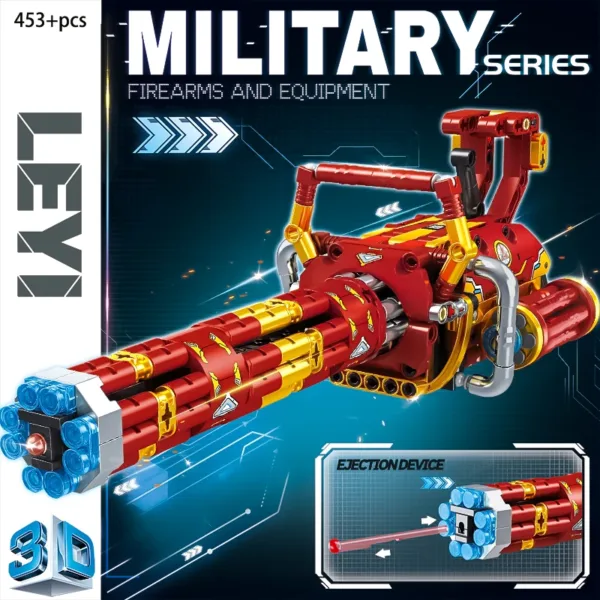 Military Gatling Building Blocks Gun Assembly