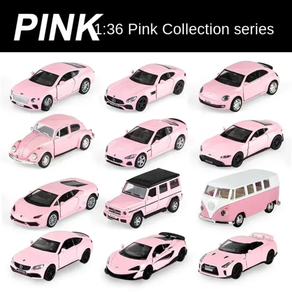 1:36 Pink Benz Diecast Alloy Model Car