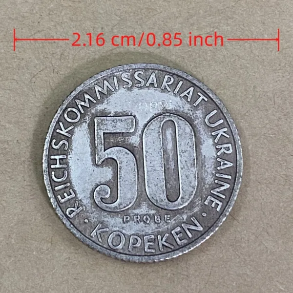 Replica 1943 Ukraine 50 Kopeks Coin - Image 4