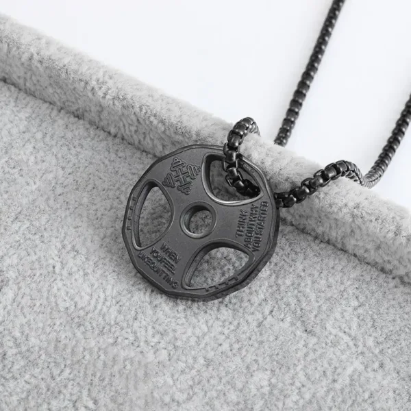 Fashion Barbell Dumbbell Pendant Necklace - Image 18