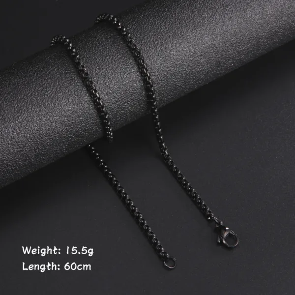 60cm Stainless Steel Box Chain Necklace for Men - Image 11