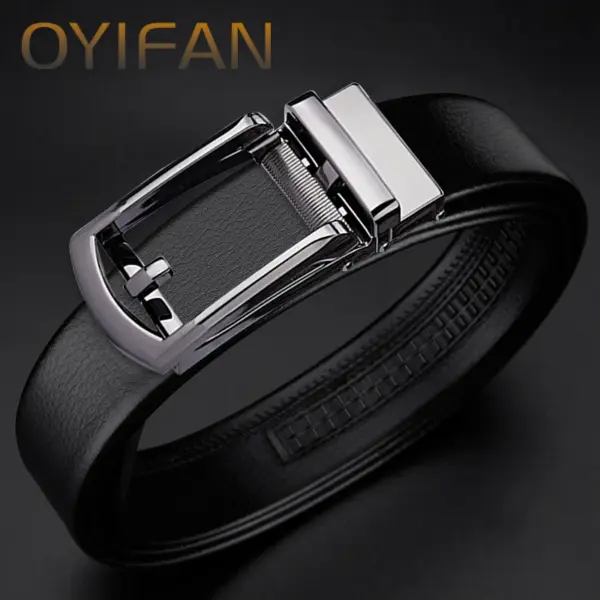 Genuine Leather Adjustable Men's Ratchet Belt - Image 5