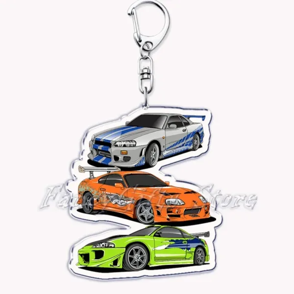 Classic Japanese Racing Cars Keychain Pendant - Image 9