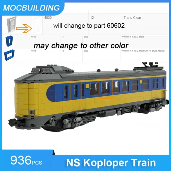 Dutch NS ICM Train Carriage Building Blocks Set - Image 3