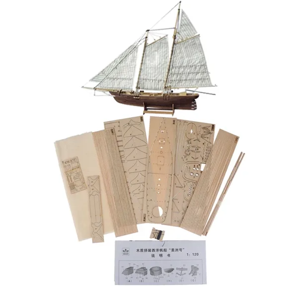 DIY Wooden Sailing Ship Model 1:120 Scale - Image 4