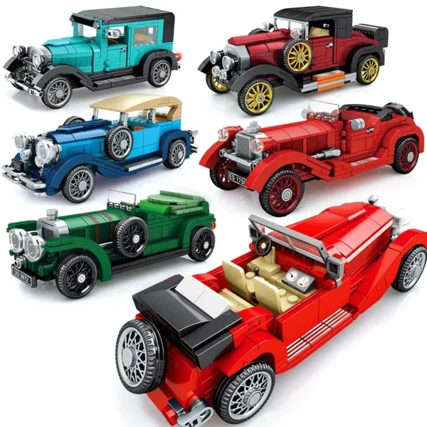 Vintage Racing Car Building Blocks Set - Image 4