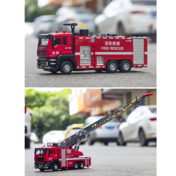 1/50 Scale Ladder Fire Engine Model Toy - Image 6