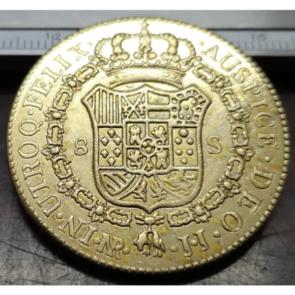 Colombia 8 Escudos Gold Plated Coin Replica - Image 4