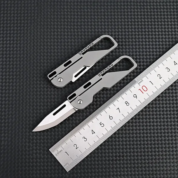 Titanium Alloy Folding Keychain Knife D2 Blade - Image 3