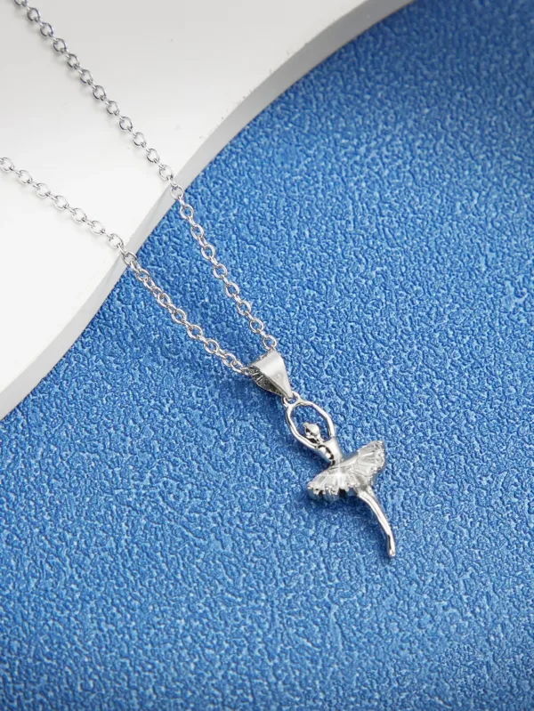 Sterling Silver Ballerina Pendant Necklace - Image 3