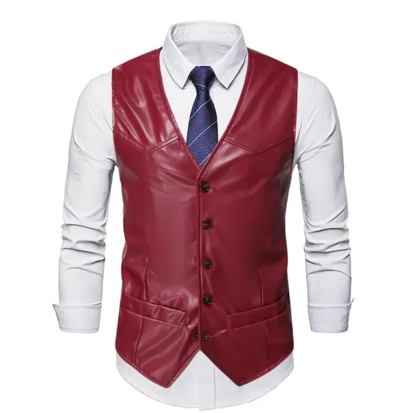 Men's Plus Size Vintage Leather Vest S-5XL - Image 7