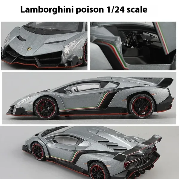 1:24 Lamborghini Poison Veneno Diecast Model - Image 4