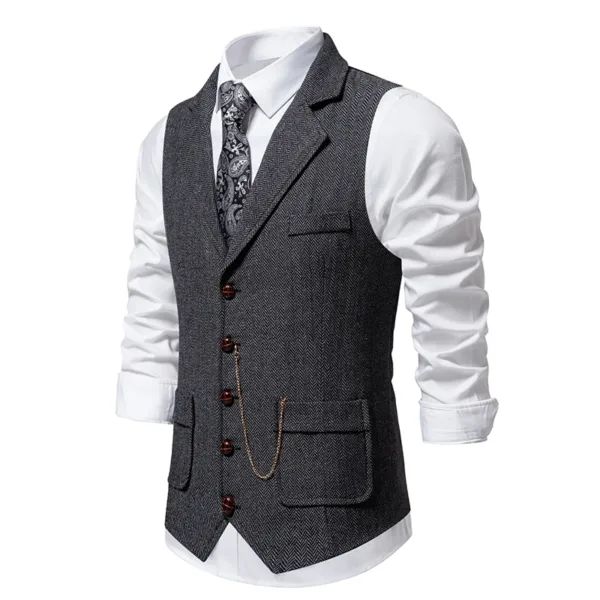 Men's Herringbone Tweed Suit Vest XXL - Image 3