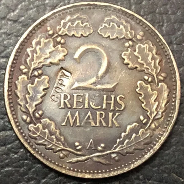 1926 Germany 2 Reichsmark Replica Coin - Image 2