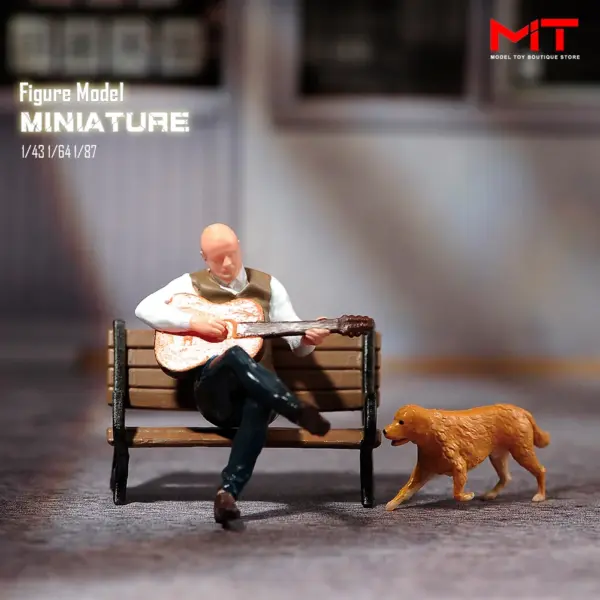 Miniature Figurine Set - Man Playing Guitar