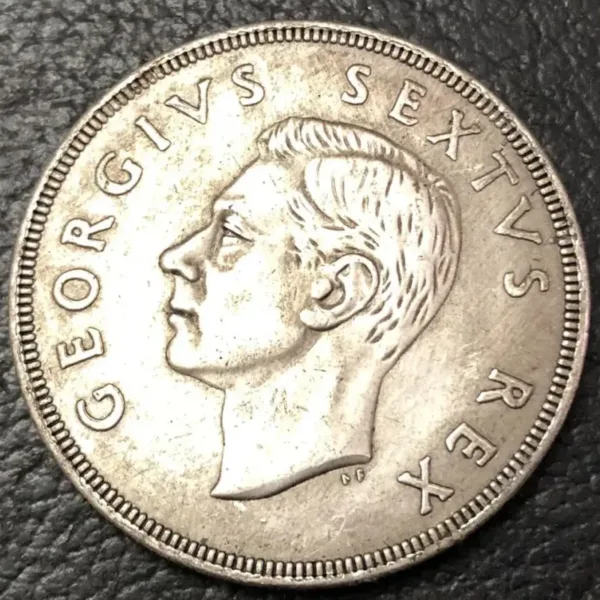 1952 South Africa 5 Shillings Silver Plated Coin - Image 2