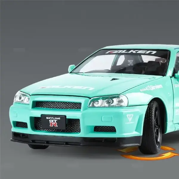 1:24 Nissan Skyline GTR R34 Alloy Model Car - Image 5