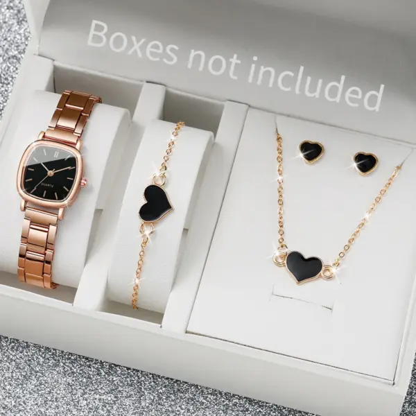 5PCS Women's Alloy Jewelry Watch Set