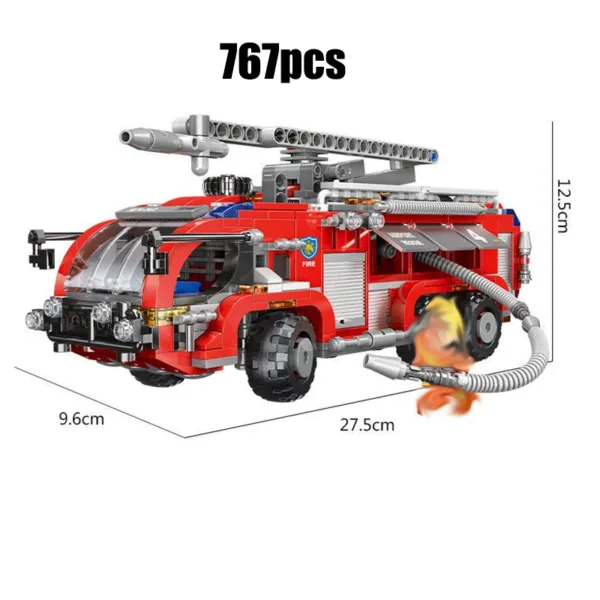 MOC Brick Set Fire Truck Building Model