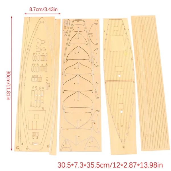 1:87 Wooden Sailing Ship DIY Model Kit - Image 4