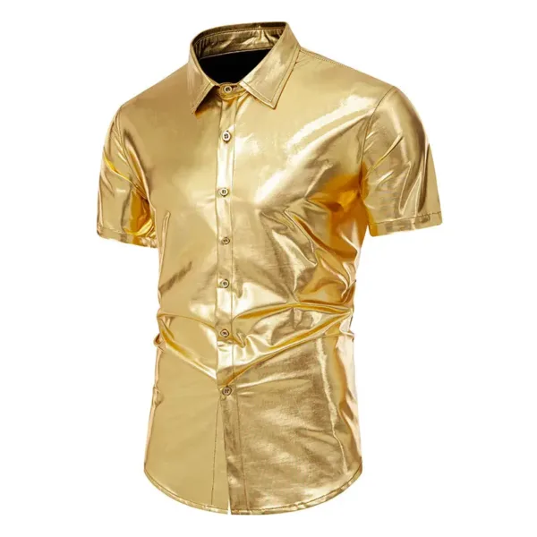 Metallic Short Sleeve Shirt for Men - Image 2