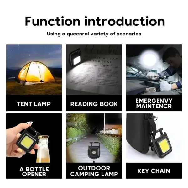 Portable Mini LED Keychain Flashlight USB Rechargeable - Image 6