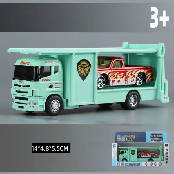 1:64 Alloy Double-Layer Container Truck Model - Image 24