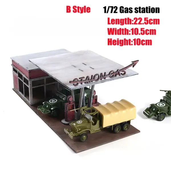 1/72 Wooden Gas Station Assembly Model Set - Image 3