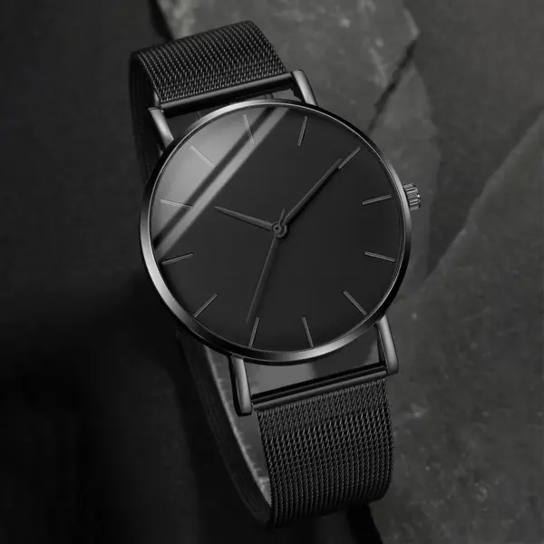 Ultra Thin Men's Quartz Watch with Steel Mesh - Image 9