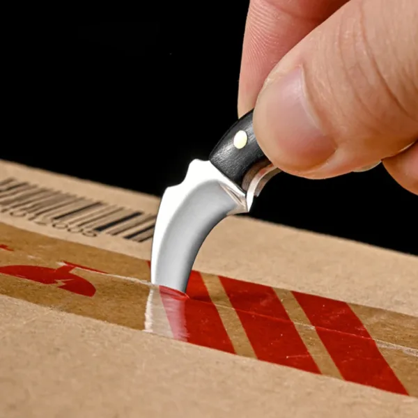 Mini Portable Fixed Blade Knife with Wood Handle - Image 3