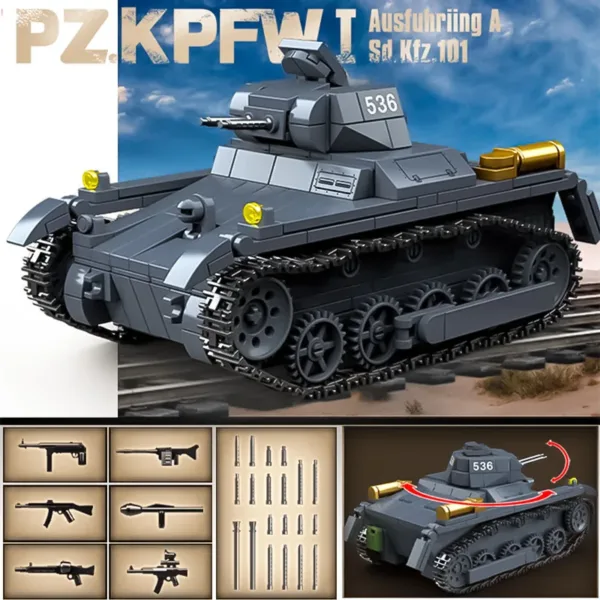 World War II Tiger Tank Building Blocks Set - Image 2