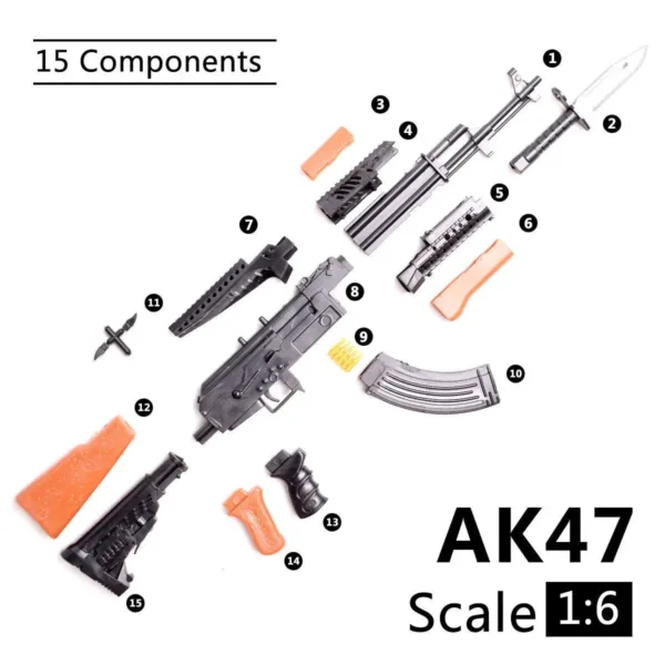 1/6 Scale AK47 Toy Gun Model Assembly - Image 3