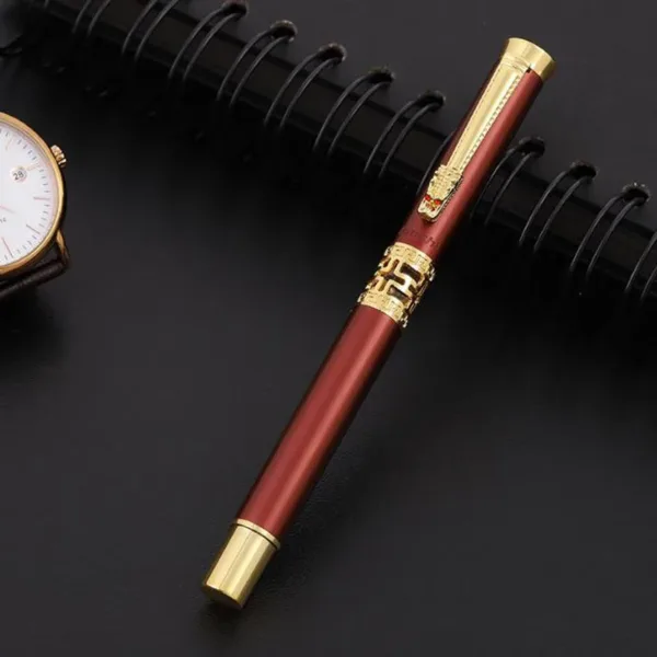 Luxury Golden Rollerball Pen 0.5MM Red - Image 2