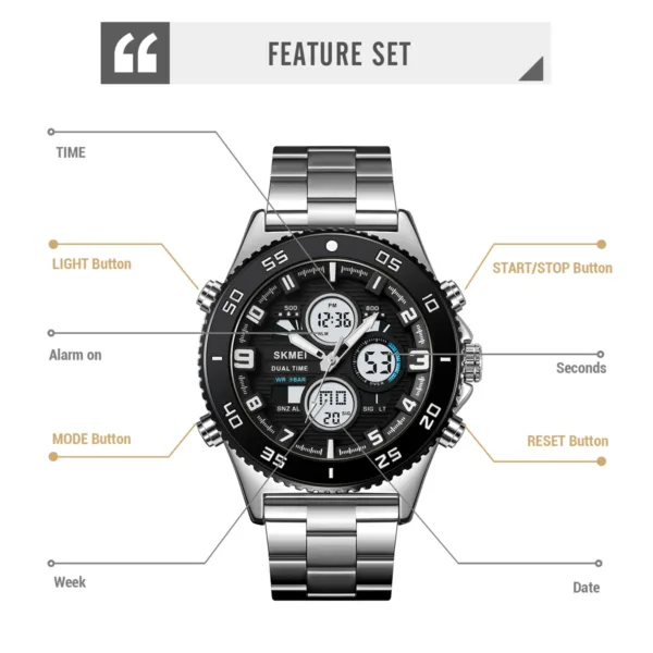 Men's Dual Display Waterproof Digital Watch - Image 5