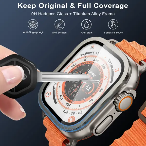 Tempered Glass Screen Protector for Apple Watch Ultra 49mm - Image 2