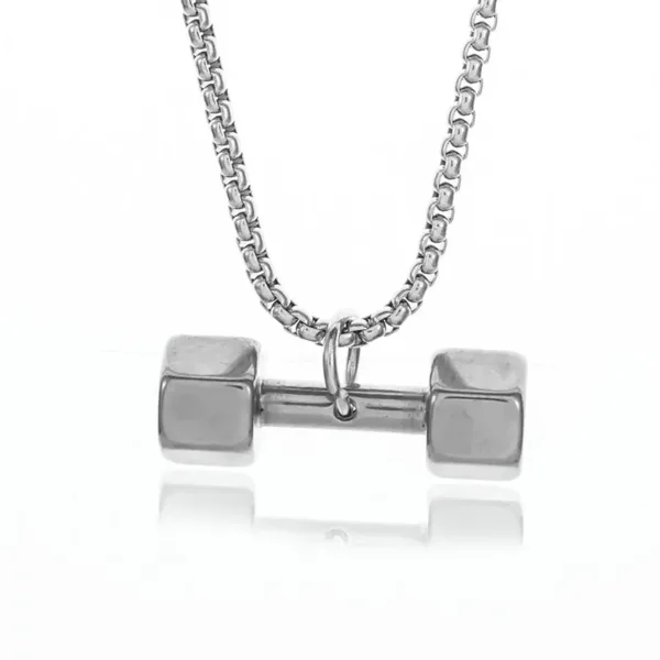 Fashion Barbell Dumbbell Pendant Necklace - Image 39