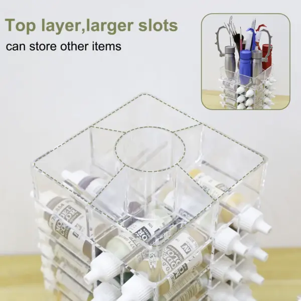 Rotating Paint Bottle Organizer with 48 Slots - Image 2