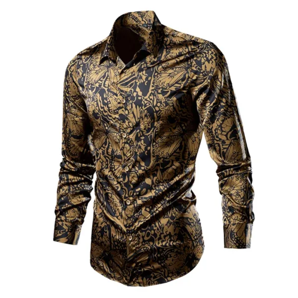 Leopard Print Long Sleeve Shirt for Men - Image 5