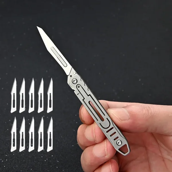 Portable Folding Surgical Knife with 10 Blades - Image 7