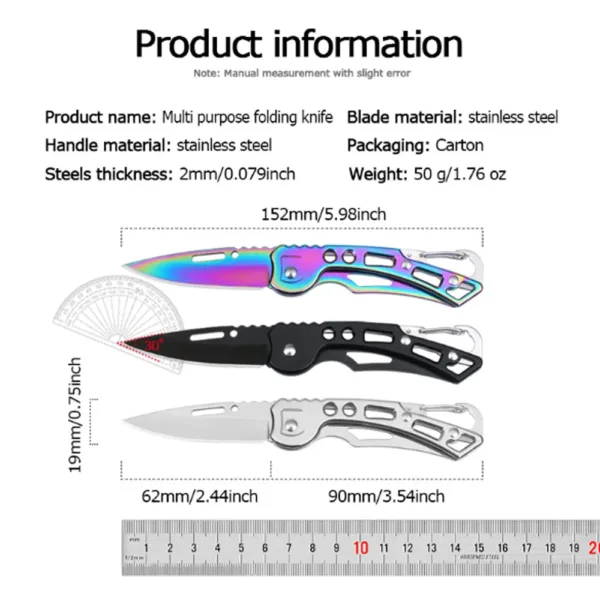 Stainless Steel Folding Fruit Knife EDC - Image 4