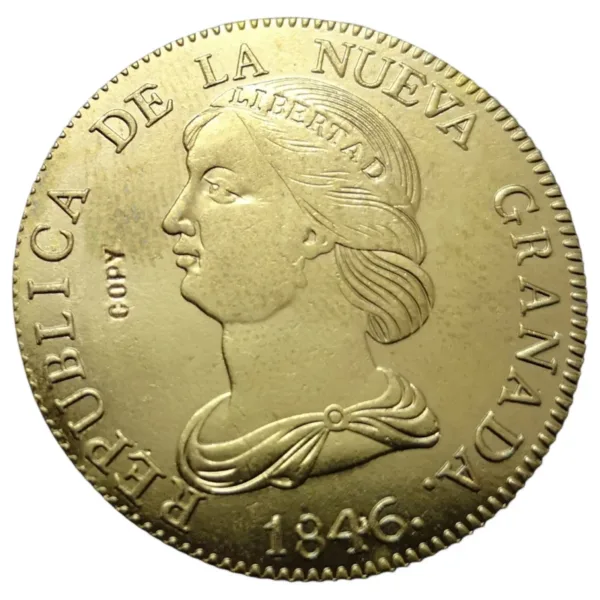 1846 Colombia Gold Copy Coin - 16 Pesos