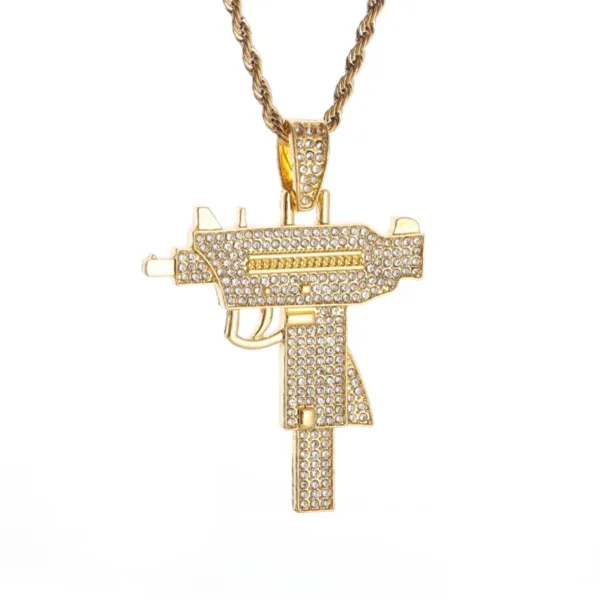 Iced Out Letter Pendant Necklace for Men - Image 35