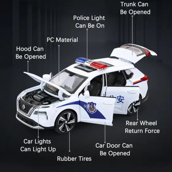 1:32 Scale X-TRAIL Police Car Toy Model - Image 2